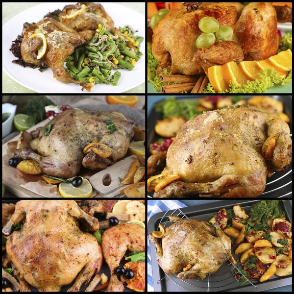 Collage de divers repas avec de la viande — Photo