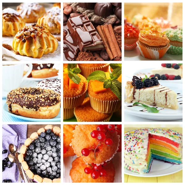 Deliziosi dessert collage — Foto Stock