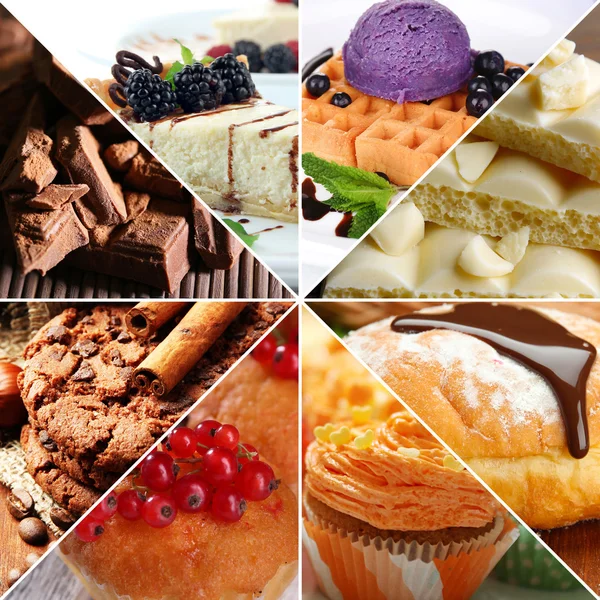 Delicious desserts collage — Stock Photo, Image
