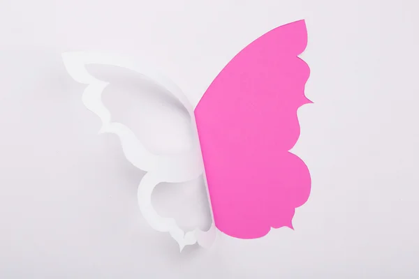 Vystřihovací papírové motýl jako přání — Stock fotografie
