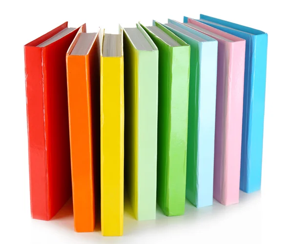 Libros coloridos aislados en blanco — Foto de Stock