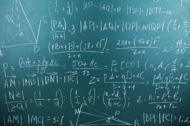 Maths formulas on chalkboard clipart