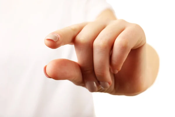 Gesto da mão feminina, close-up — Fotografia de Stock