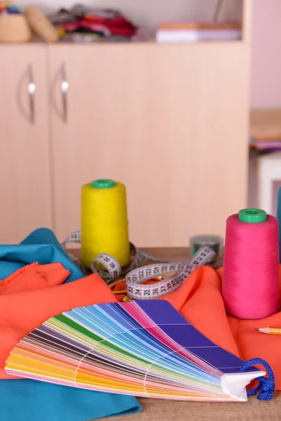 Samples of colorful fabric, closeup — Stock Photo, Image