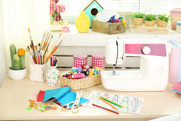 Beautiful comfortable seamstress workplace