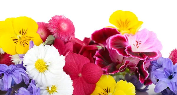 Beautiful bouquet of bright flowers isolated on white — Stock Photo, Image