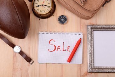 Satılık ahşap arka plan üstten görünüm şeyler istenmeyen