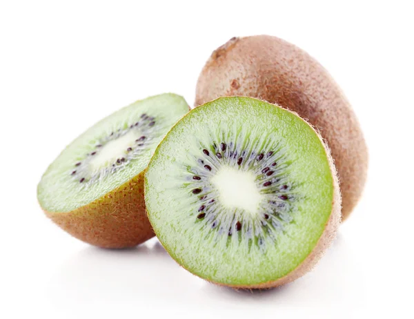 Saftige Kiwi-Früchte isoliert auf weiß — Stockfoto