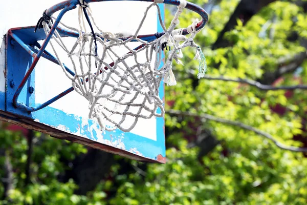Баскетбольний кільце крупним планом — стокове фото