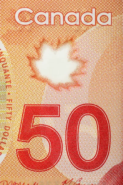 Close up of 50 Canadian dollars — Stock Photo, Image