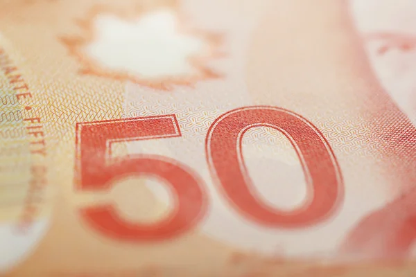 Primo piano di 50 dollari canadesi — Foto Stock