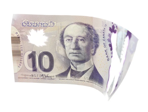 Kanadyjski Dolar 10, na białym tle — Zdjęcie stockowe