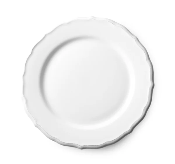 Άδειο πιάτο που απομονώνονται σε λευκό — Φωτογραφία Αρχείου
