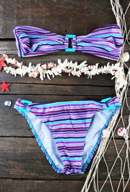 Ahşap masa, üstten görünüm üzerinde Mayo ile deniz natürmort