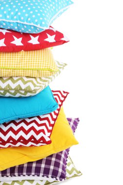 Renkli yastıklar yığını
