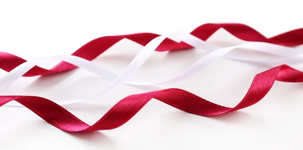 Colorful vinous and white ribbons isolated on white — Stock Photo, Image