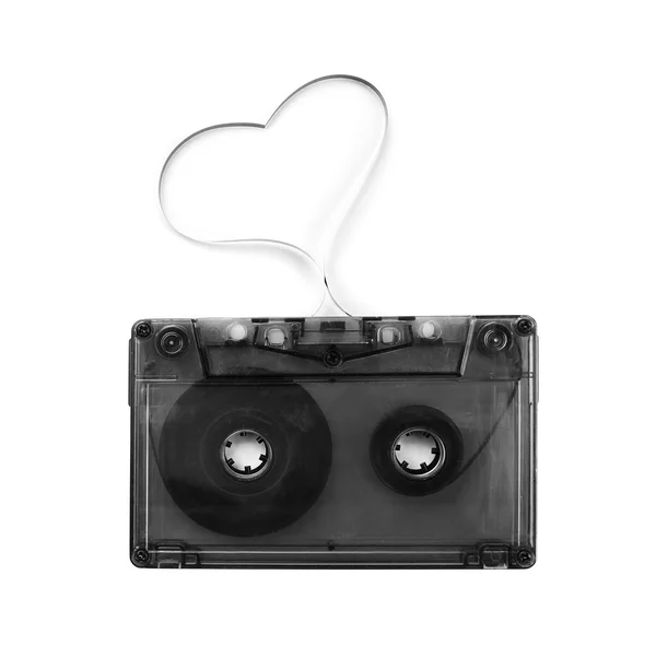 Audio cassette with magnetic tape — Stock Photo, Image
