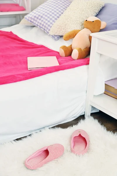 Beautiful pink girls bedroom — Stock Photo, Image