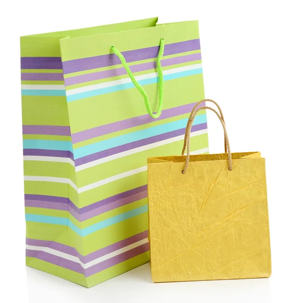 Colorful shopping paper bags isolated on white — Stock Photo, Image