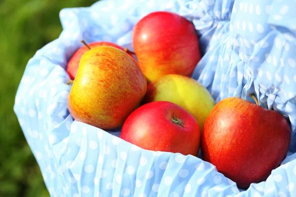 Red apples in hemline — Stock Photo, Image