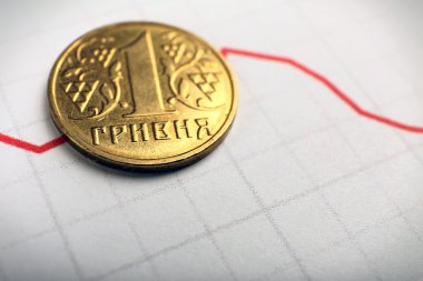 Sikke üzerinde grafik belgesi yakın çekim