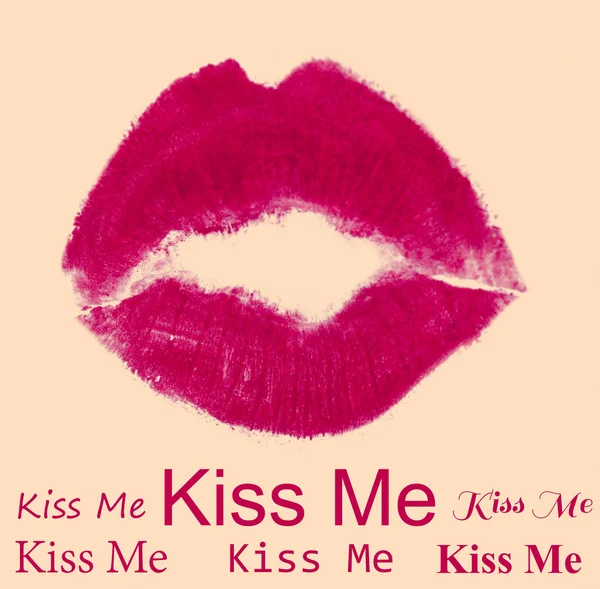 Lipstick kiss closeup — Stock Photo, Image