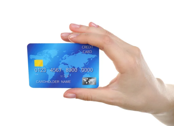 Mão segurando cartão de crédito — Fotografia de Stock