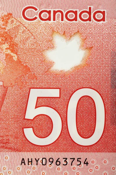 Close up of 50 Canadian dollars — Stock Photo, Image