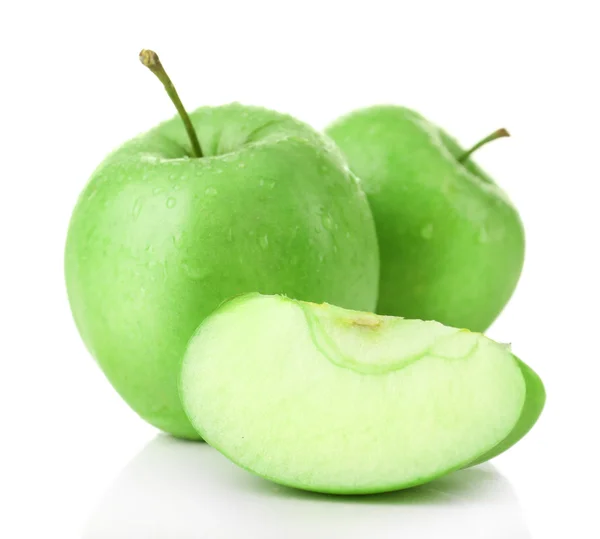 Aufgeschnittener Apfel isoliert auf weiß — Stockfoto