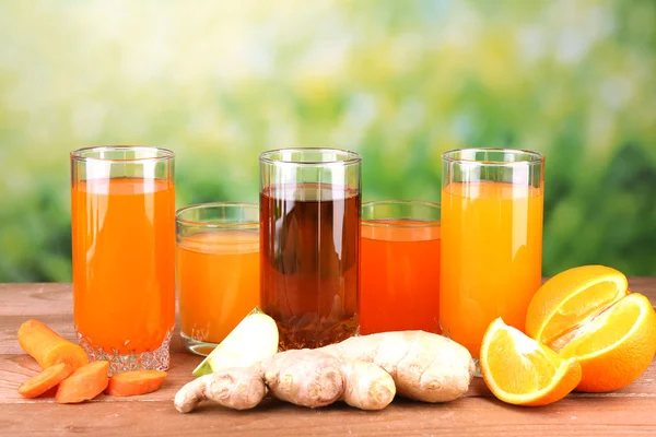 Assortment of healthy fresh juices — Stock Photo, Image