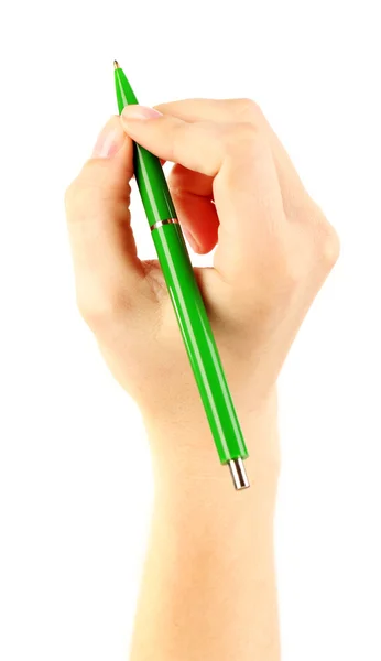 Vrouwelijke hand met pen — Stockfoto