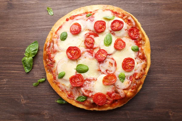 Delicious pizza with cheese — Stock Photo, Image