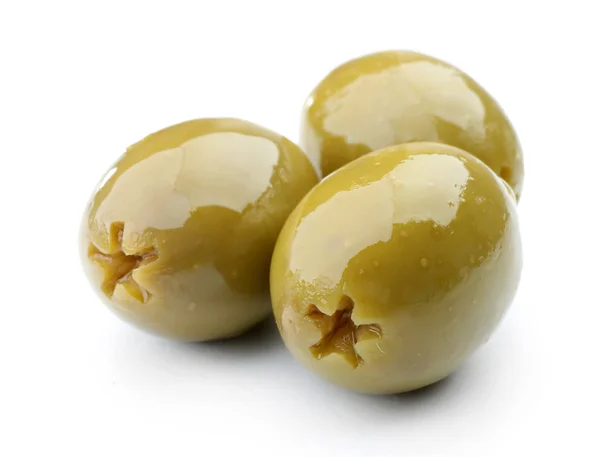 Green olives isolated — Stock Photo, Image