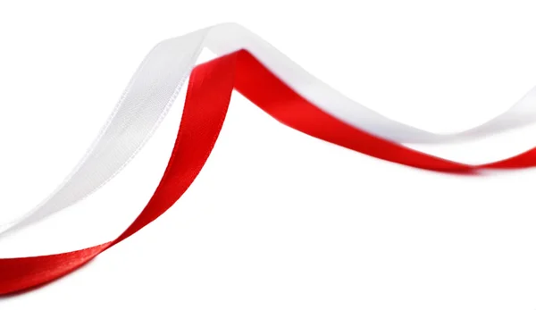 Colorful red and white ribbons — Stock Photo, Image