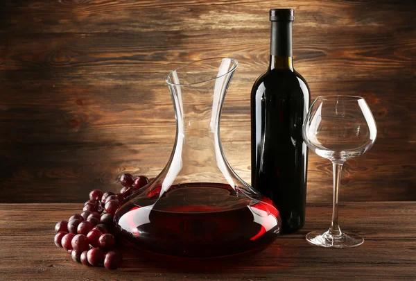 Glass carafe of wine