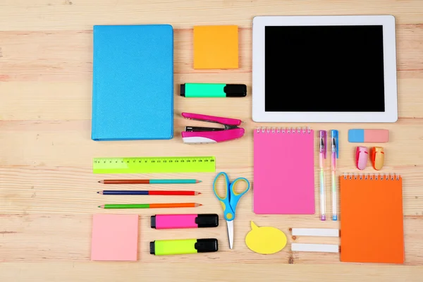 Digital tablet with stationery — Stock Photo, Image