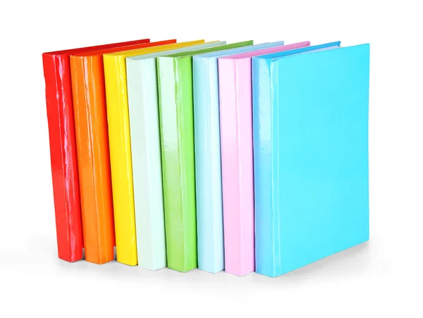 Libros coloridos aislados en blanco — Foto de Stock