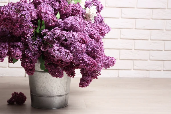 Beautiful lilac flowers in room close-up — Stock Photo, Image