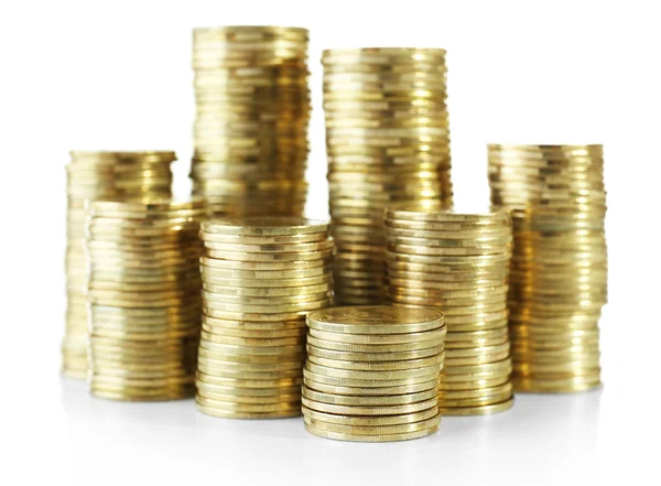 Pile of coins isolated — Stock Photo, Image