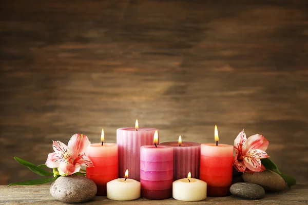 Beautiful composition with candles — Stock Photo, Image