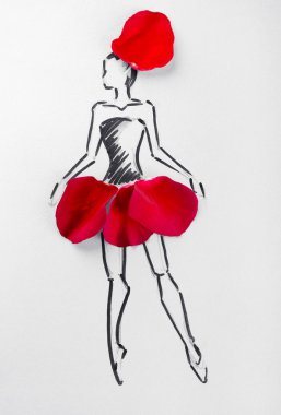 Çiçek yaprakları ile resim