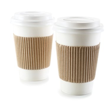 kağıt bardak beyaz izole