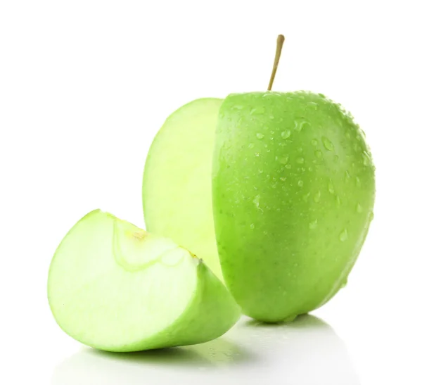 Pomme tranchée isolée sur blanc — Photo