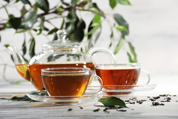 Cups of green tea — Stock Photo, Image