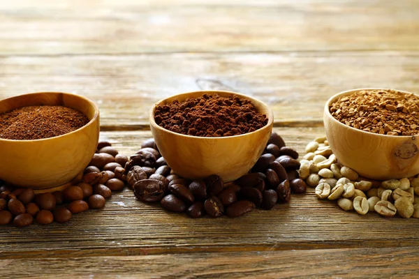 Various of coffee in small dishes — Stock Photo, Image