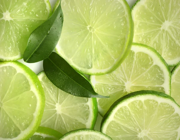 Tranches de limes fraîches, gros plan — Photo