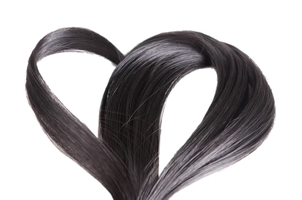 Cuore di capelli, isolato su bianco — Foto Stock