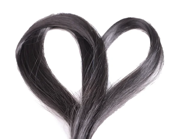 Serce włosów, na białym tle — Zdjęcie stockowe