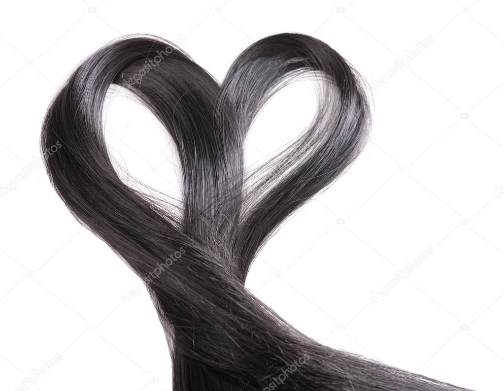 Hair heart, isolated on white