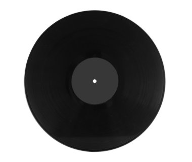 siyah vinil kayıt üzerinde beyaz izole
